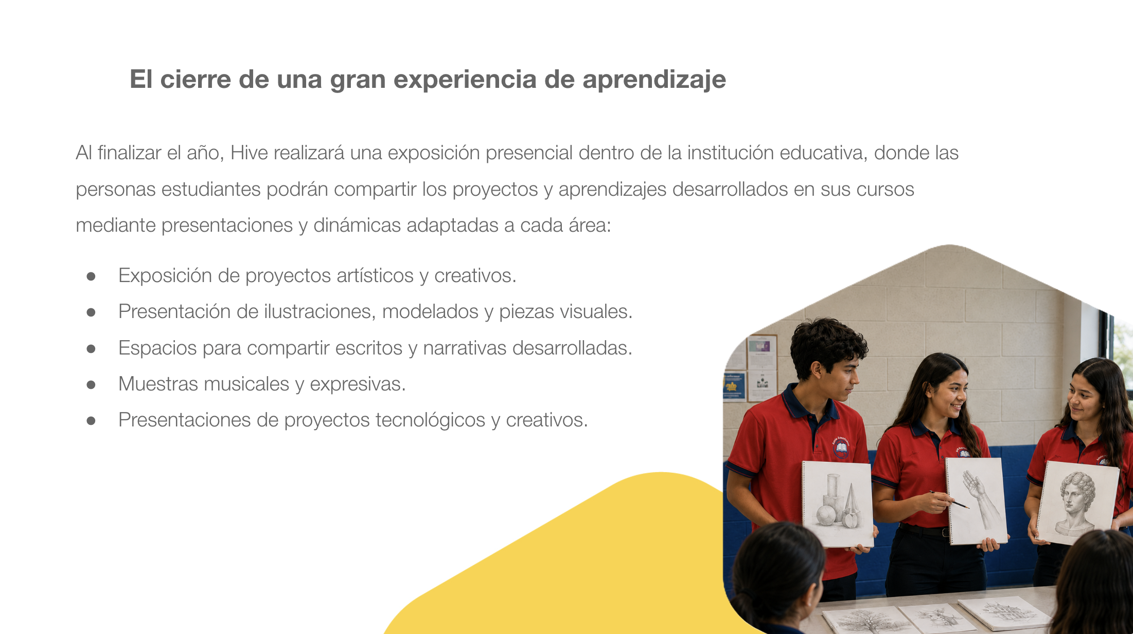 Estudiantes presentan sus proyectos en una exposición de cierre Hive
